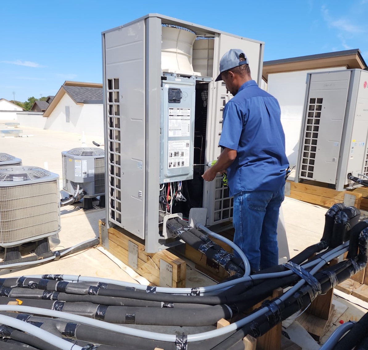 HVAC technician providing cooling solutions